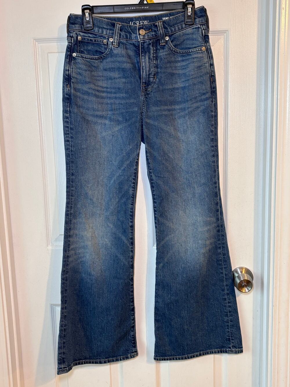 J.Crew 25P Semi-Stretch High Rise Flare Jeans Medium Wash Petite